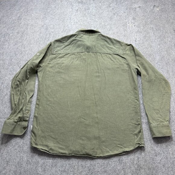 Kuhl Work Shirt Men L Green Long Sleeve Cotton Tencel Canvas Pockets - Picture 9 of 15